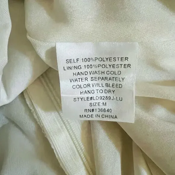 Lulus Lead A Charmed Life High Neck Plunge Back Dress Size S Small Ivory - Picture 7 of 10